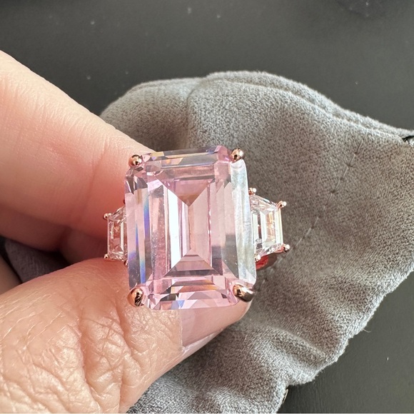 Pink CZ set in rose gold fashion ring by Joan Boyce - Picture 9 of 14